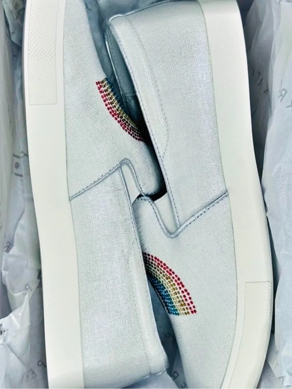 Katy Perry The Kerry Canvas Rainbow Slip-On Sneakers - Size 7.5W